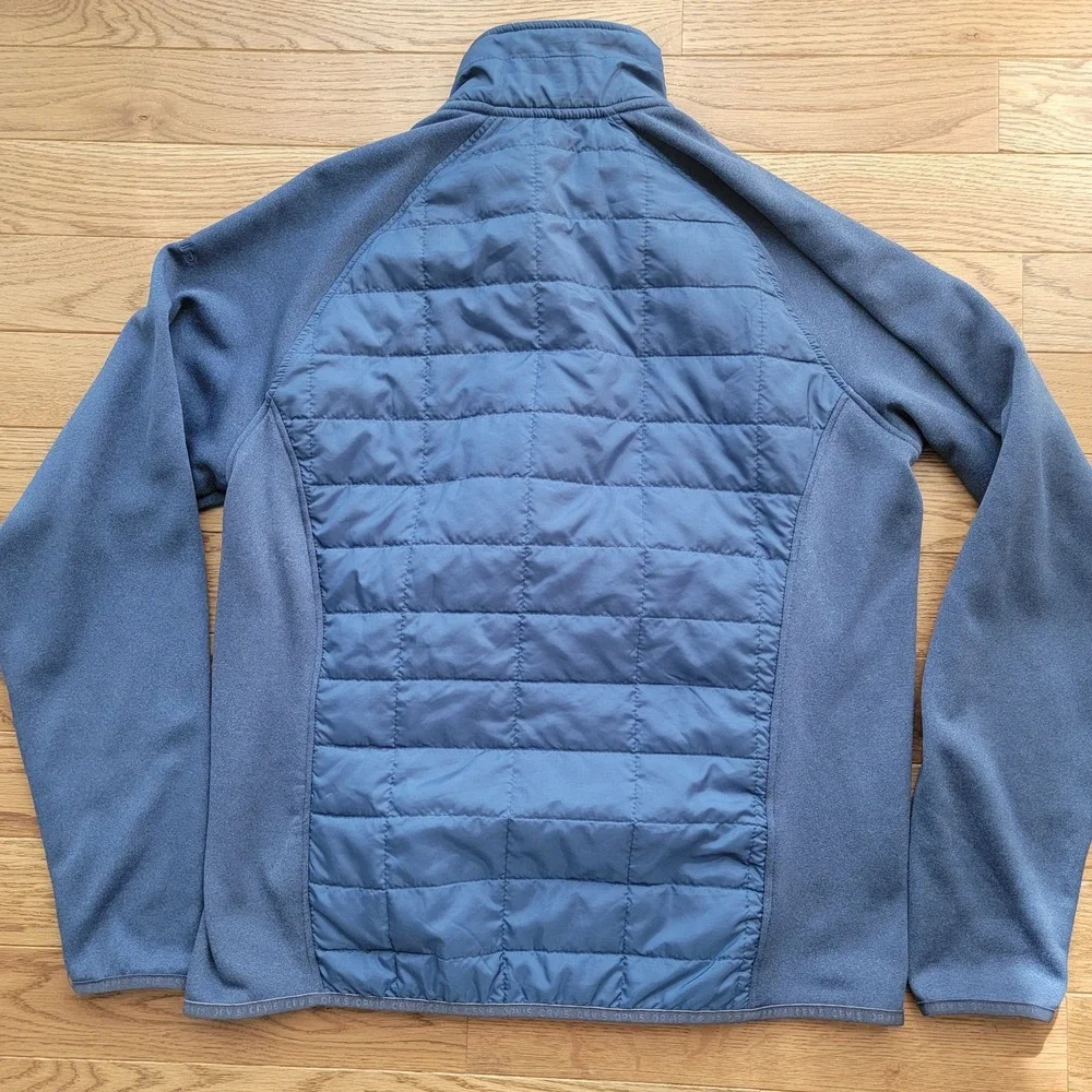 Orvis Hybrid Quilted Fleece Full Zip Insulated Puffer Jacket Mens M Blue
